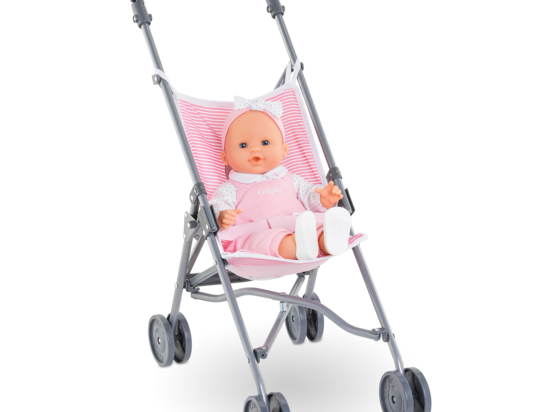 Poussette Canne Rose pour poupon 36 42 52 cm Corolle
