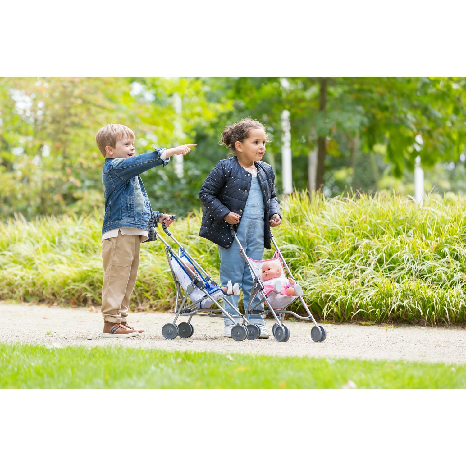 Poussette Canne Bleue pour poupon 36 42 52 cm Corolle