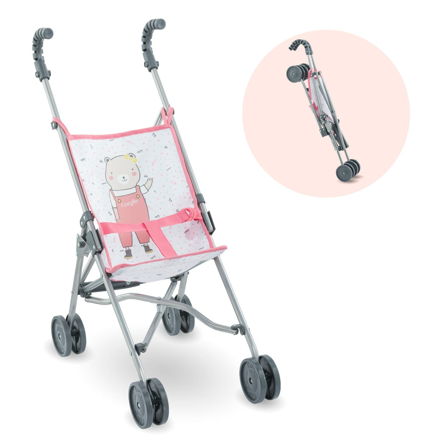 Poussette canne pour jouer Corolle Poussette Canne Rose pour