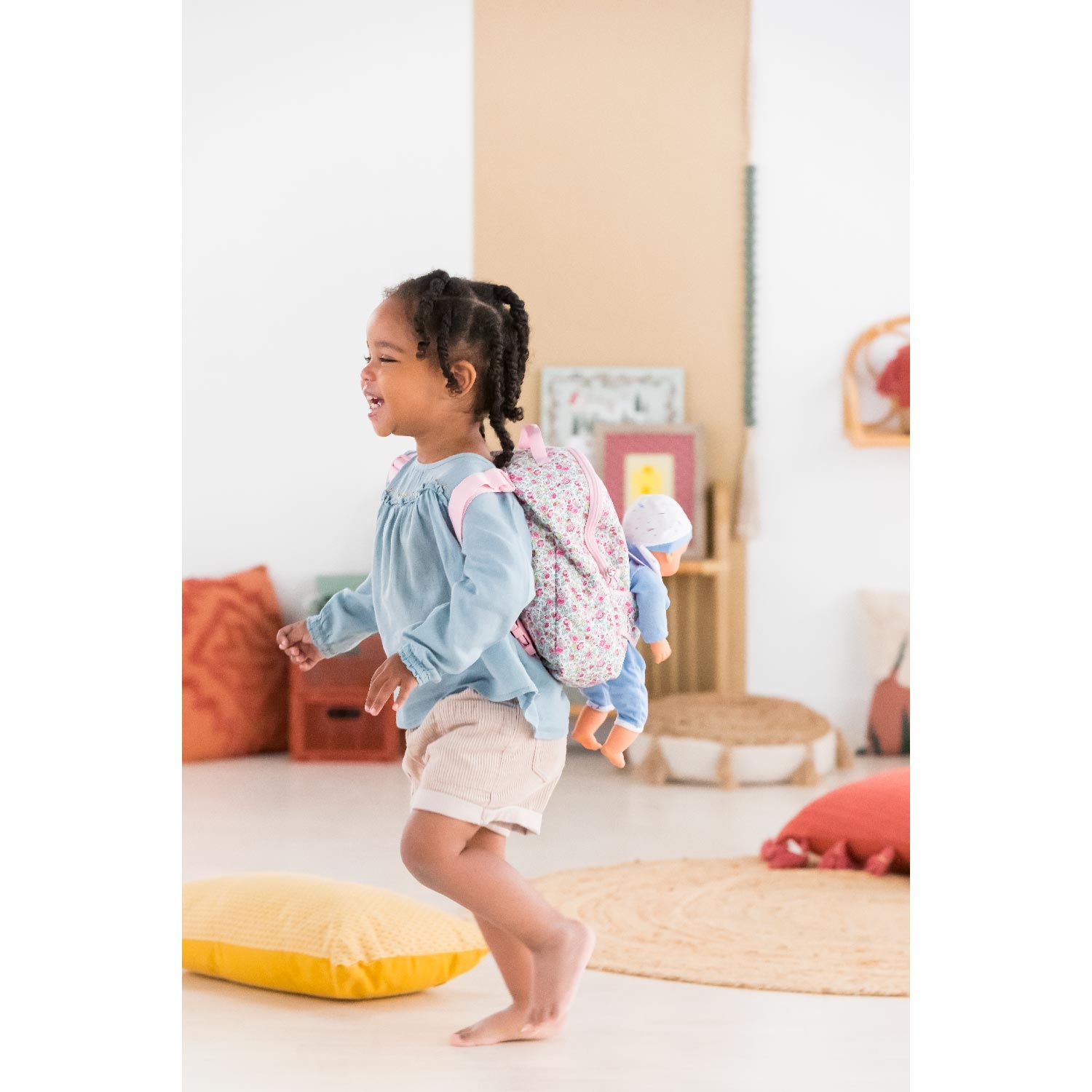 Sac Dos porte poupon Fleuri pour poupon 30 cm Corolle