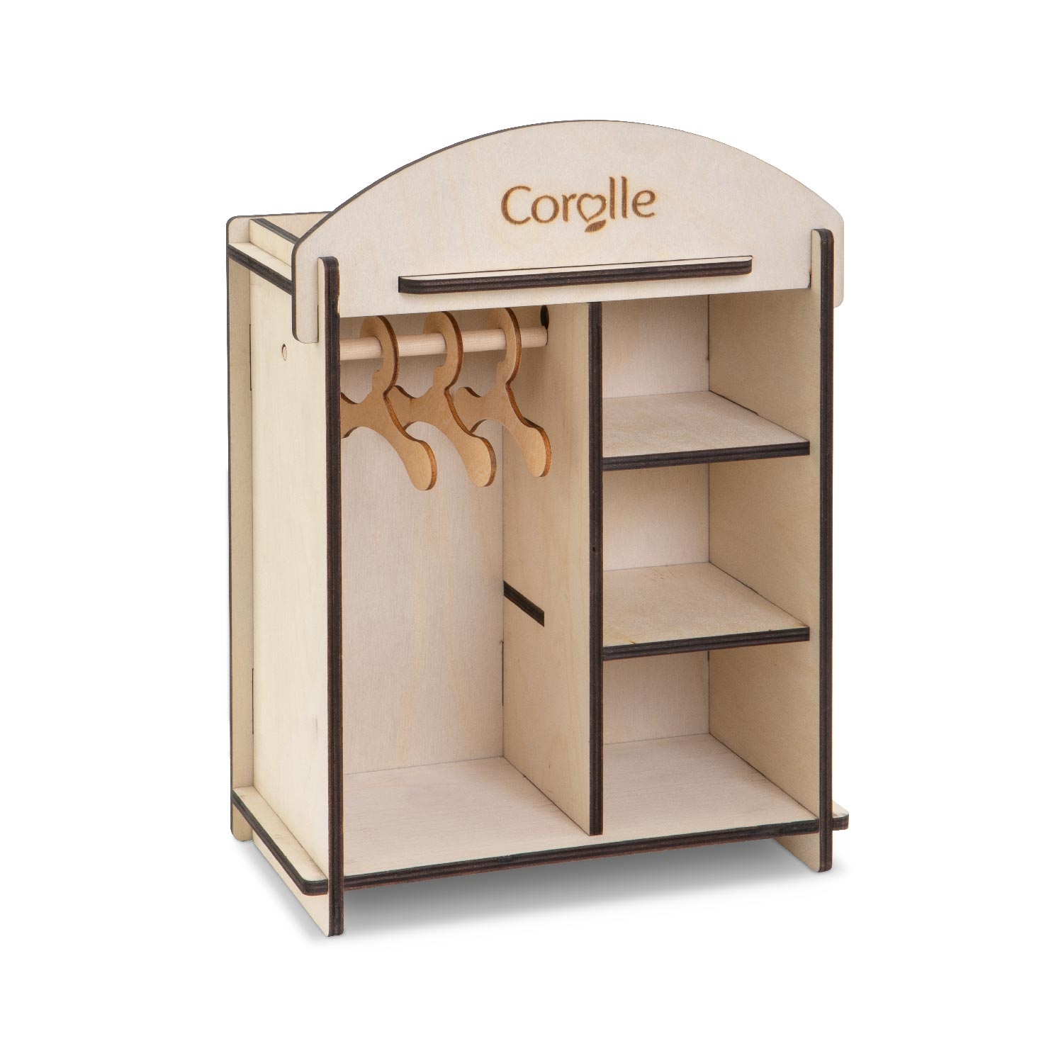 Dressing poupée Corolle® petite armoire en bois pour vêtement de poupon et poupée