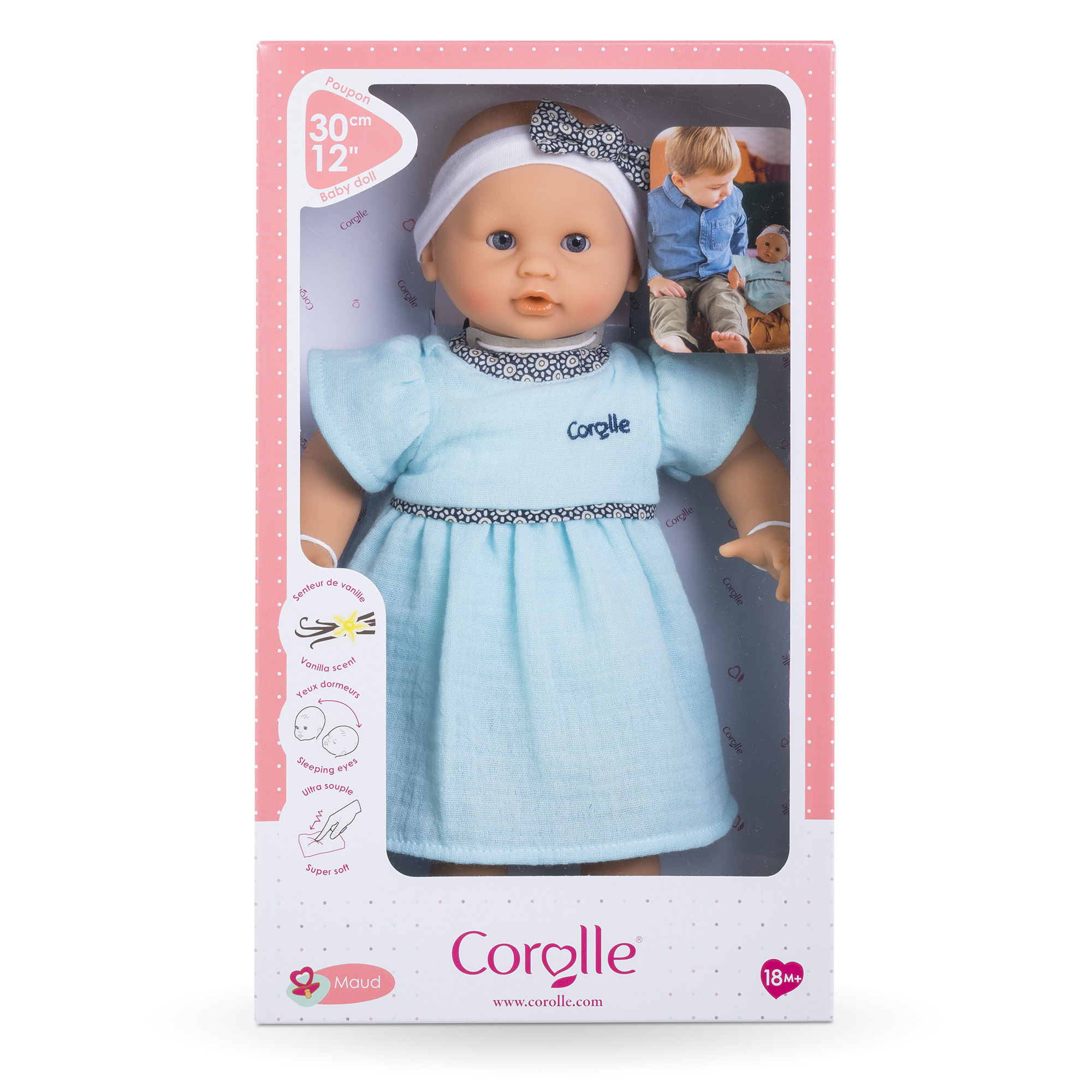 Poupon Bébé Calin Maud - Corolle - 30 cm - Corps souple - Yeux dormeurs -  Senteur de vanille - Cdiscount Jeux - Jouets