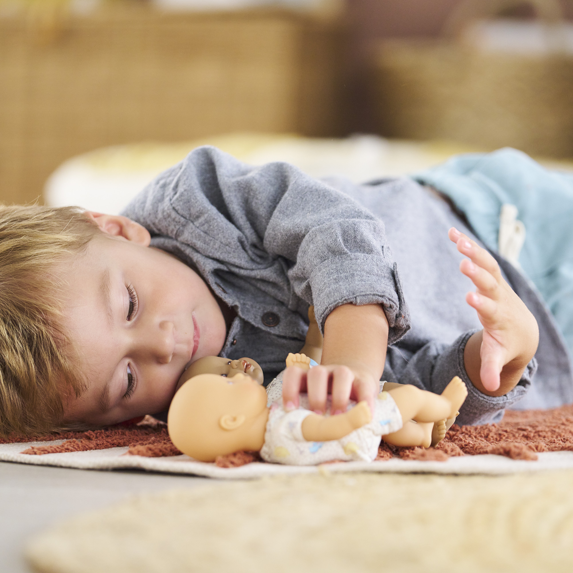 Mini poupon de 20 cm, aux yeux bleus