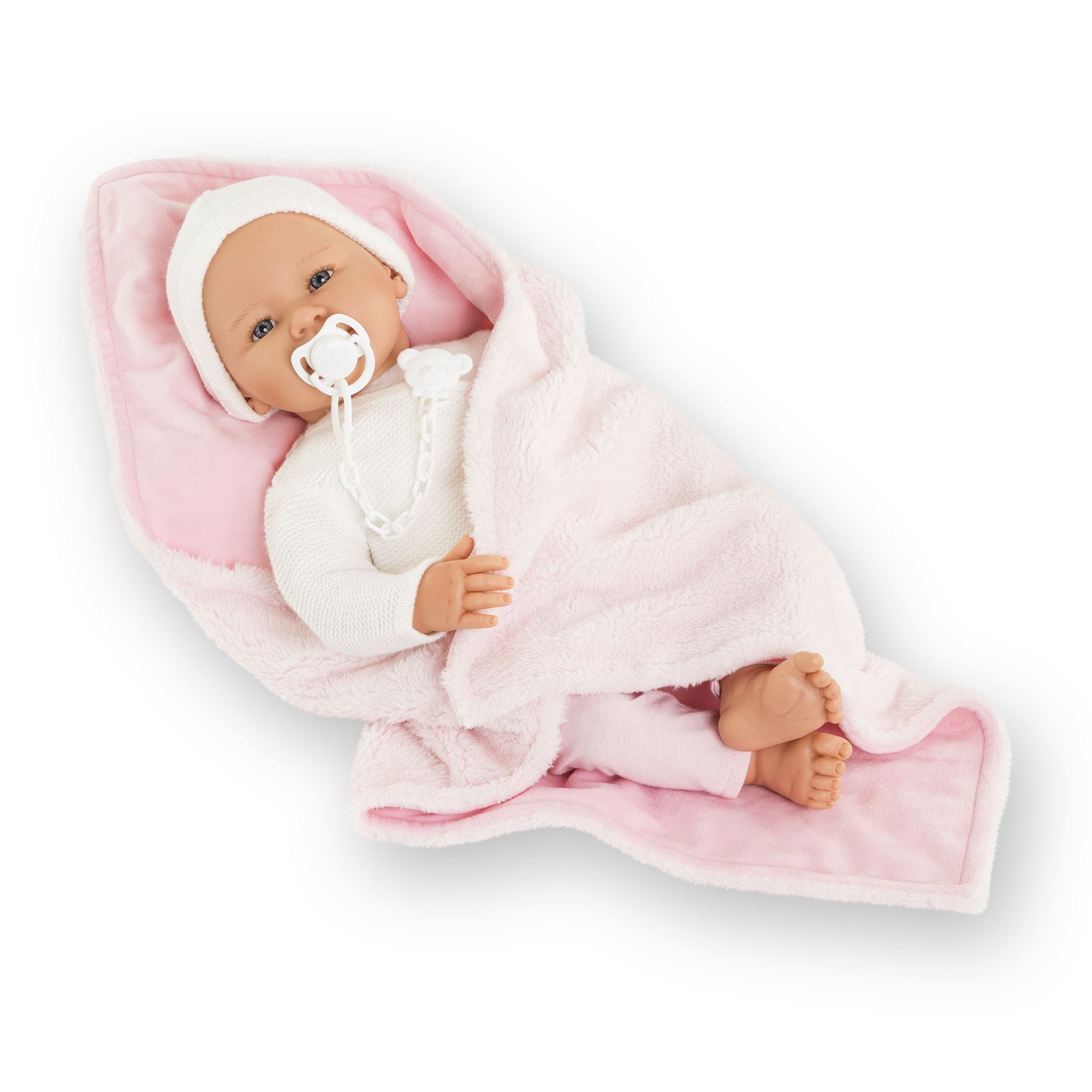 Une tenue aux couleurs tendres et des accessoires inclus